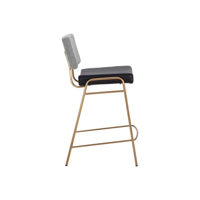 BRINLEY COUNTER STOOL - GOLD - NIGHTFALL BLACK / CHACHA GREY