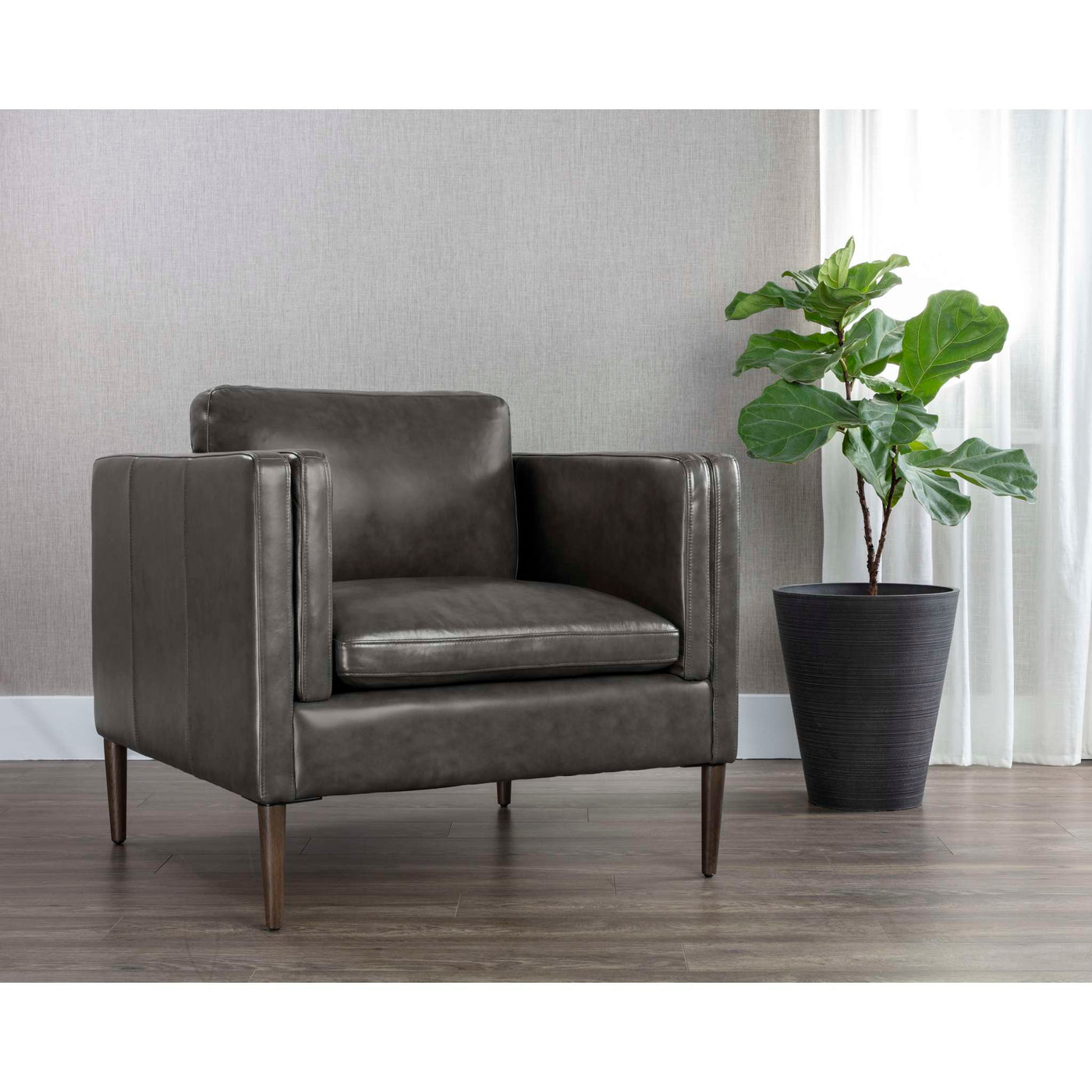 Richmond Armchair - Brentwood Charcoal Leather