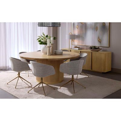 KALLA DINING TABLE - ROUND - RUSTIC OAK - 68"