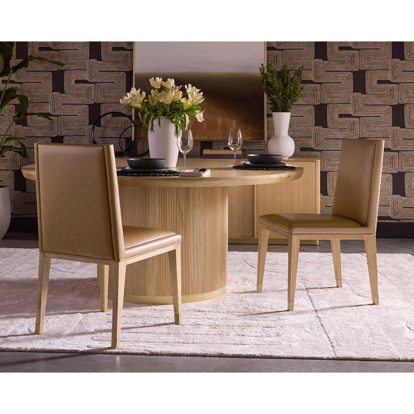 Kalla Dining Chair - Milliken Cognac (Sef Of 2)