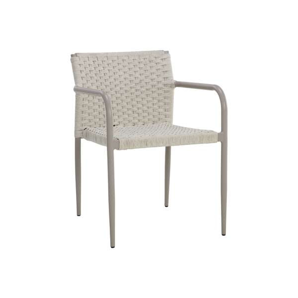 Casella Stackable Dining Armchair - Greige - Cream (Sef Of 2)