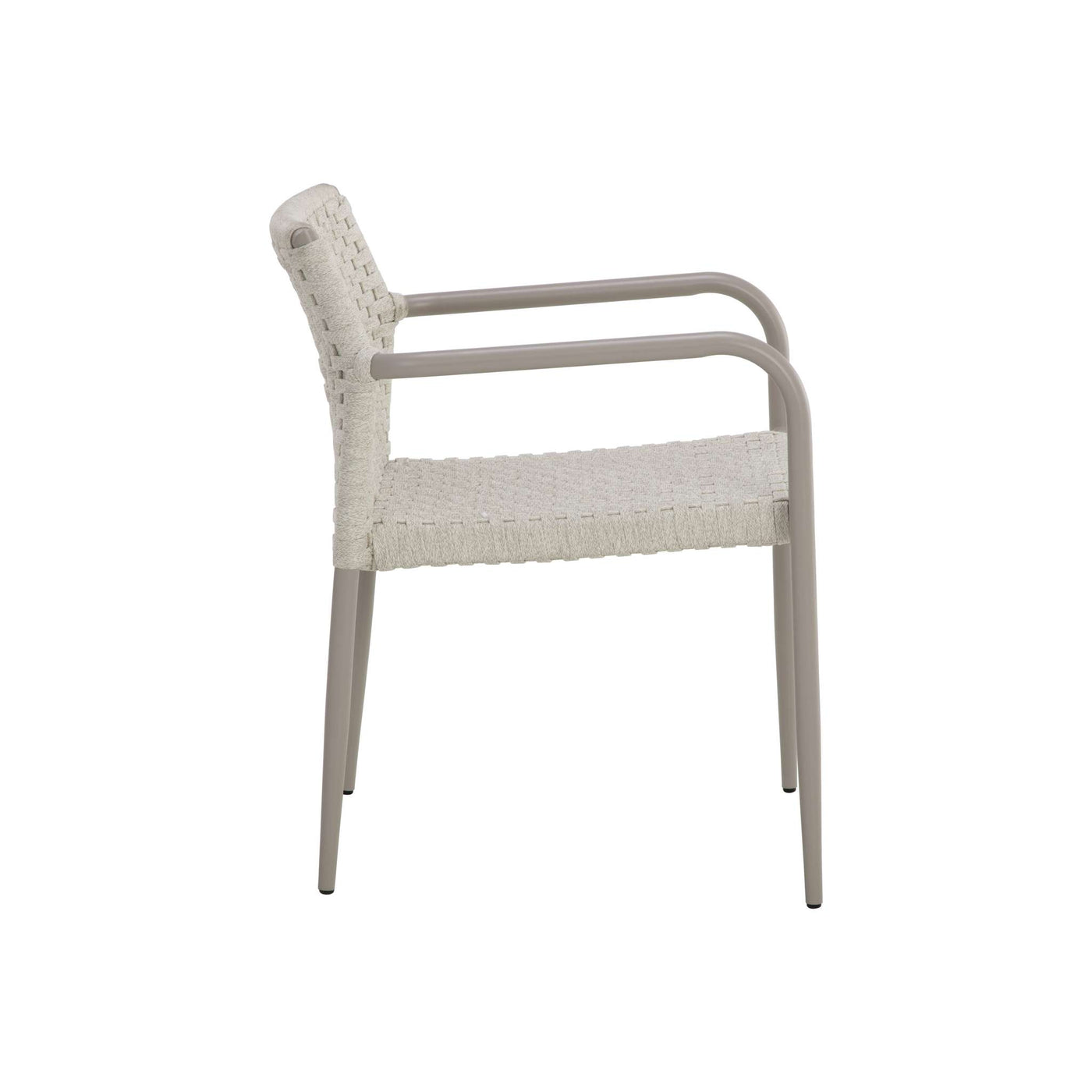 Casella Stackable Dining Armchair - Greige - Cream (Sef Of 2)