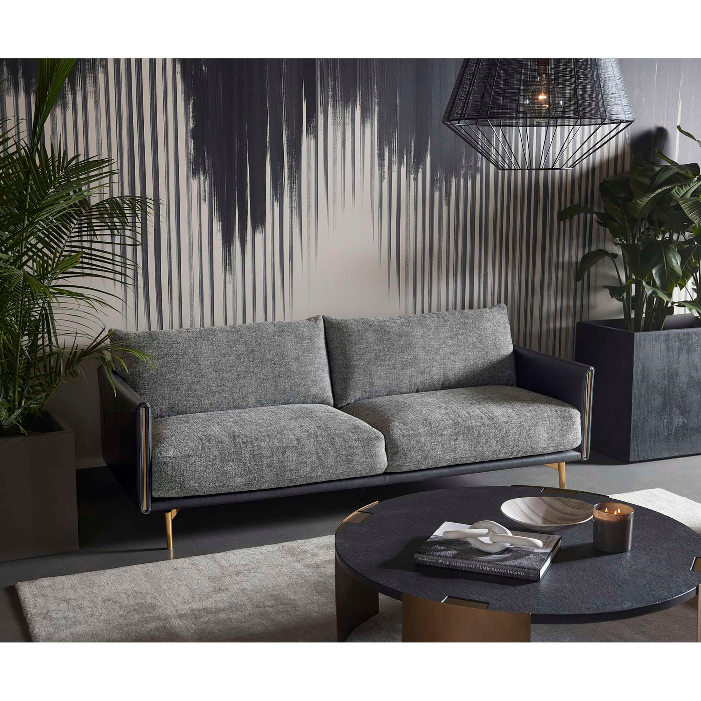 ASHI SOFA - NASH ZEBRA / COAL BLACK