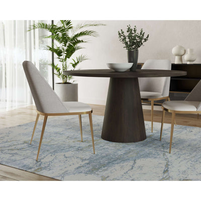 Elina Dining Table - Round - Brown Oak - 54"