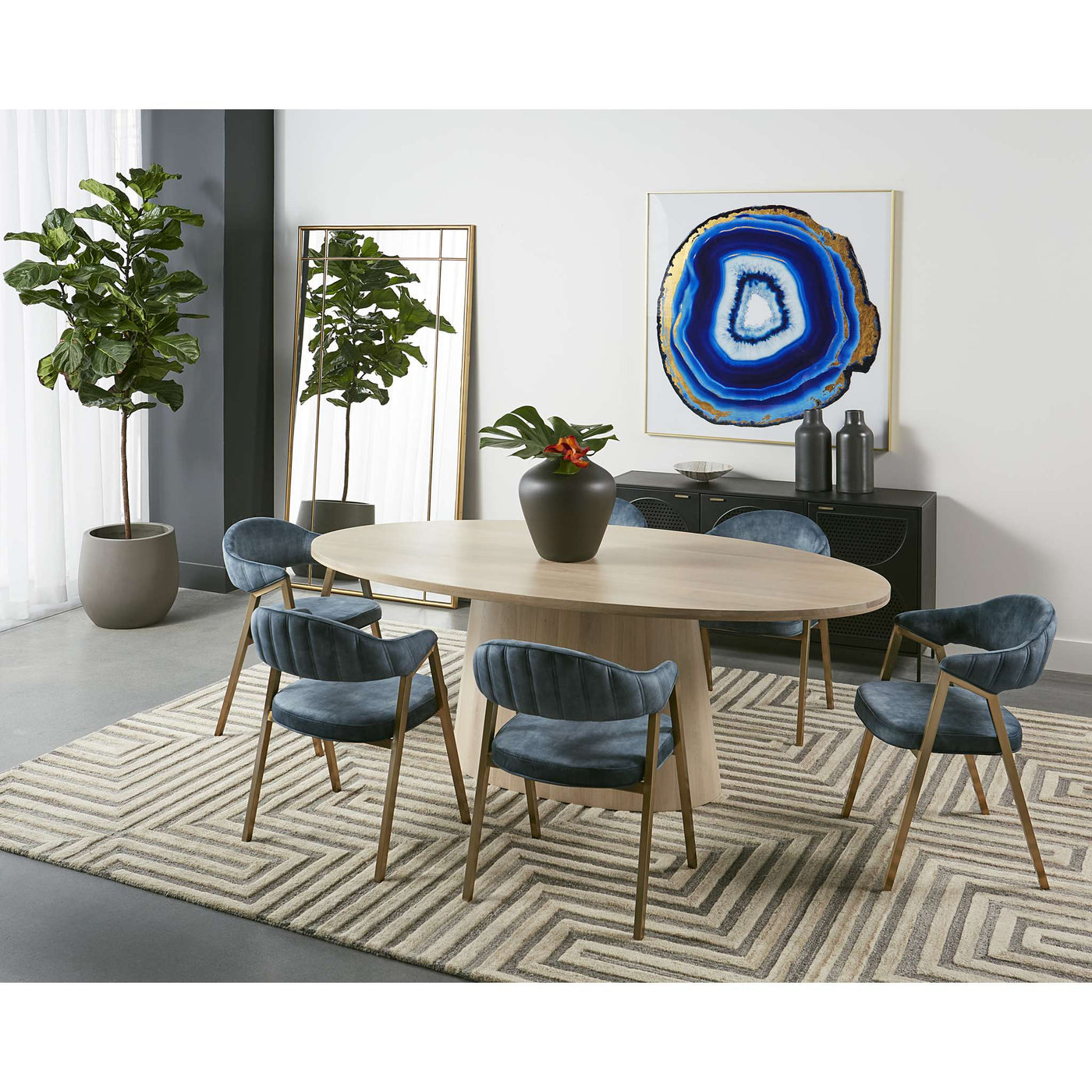 ELINA DINING TABLE - OVAL - LIGHT OAK - 84"