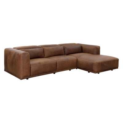 BEAU SOFA CHAISE - RAF - AGED COGNAC LEATHER