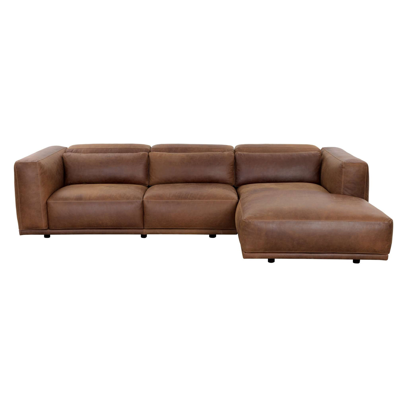 BEAU SOFA CHAISE - RAF - AGED COGNAC LEATHER