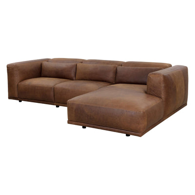 BEAU SOFA CHAISE - RAF - AGED COGNAC LEATHER