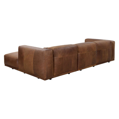 BEAU SOFA CHAISE - RAF - AGED COGNAC LEATHER