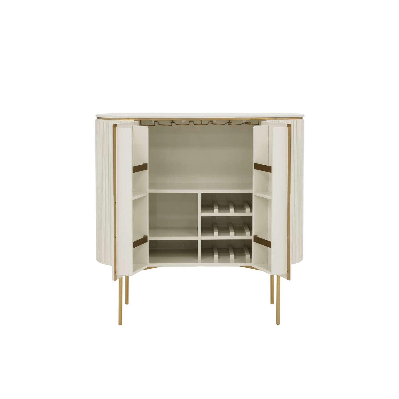 PALOMA BAR CABINET - HIGH GLOSS CREAM