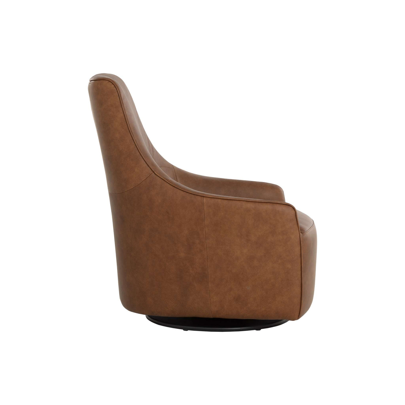 Carmine Swivel Lounge Chair - Cognac Leather