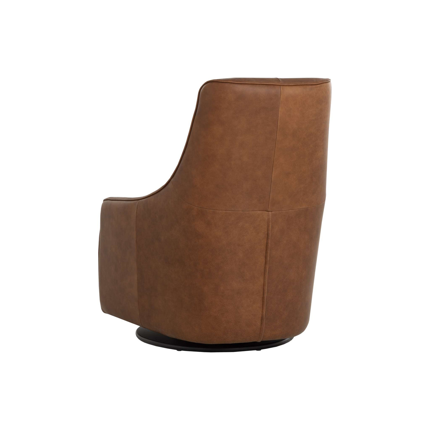 Carmine Swivel Lounge Chair - Cognac Leather