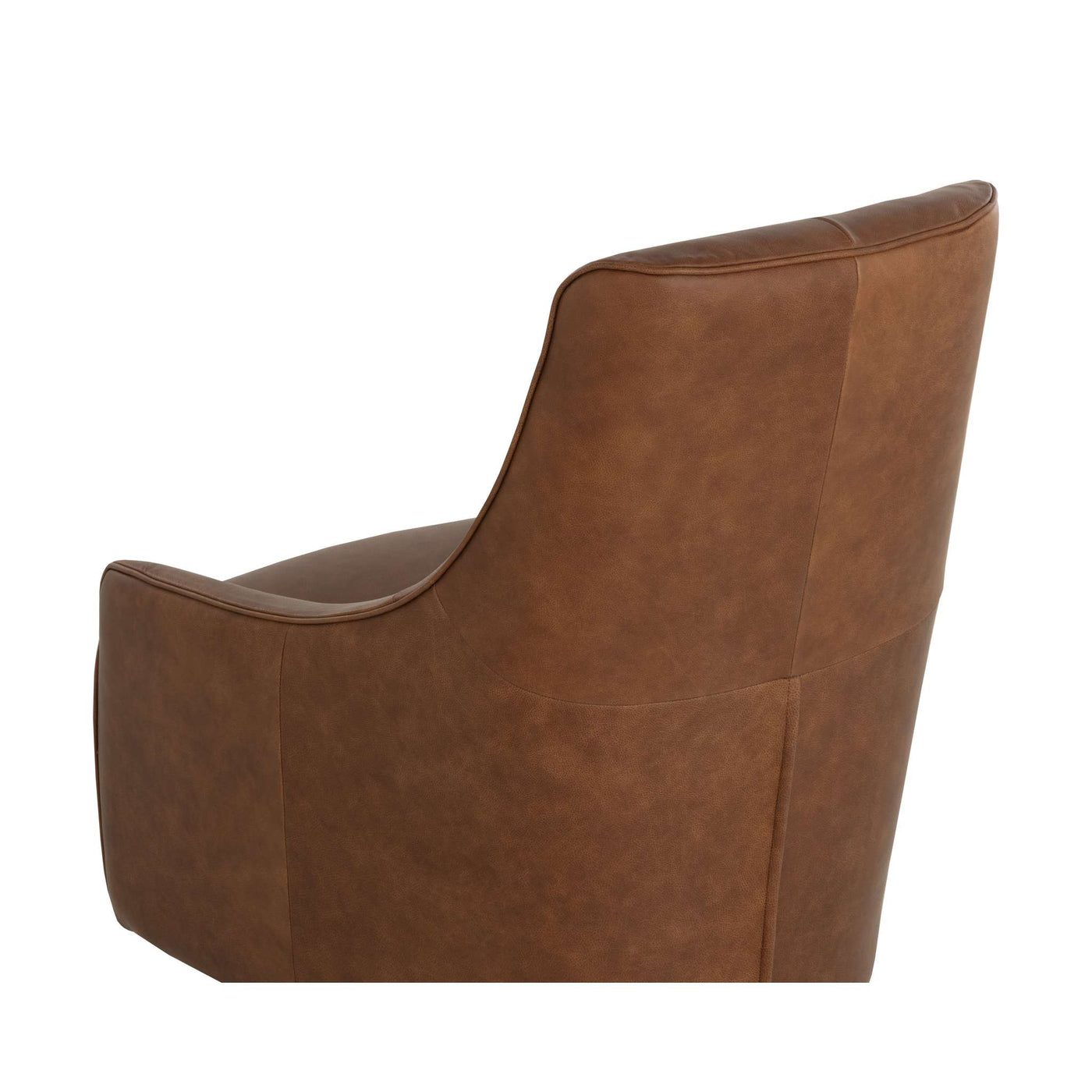 CARMINE SWIVEL LOUNGE CHAIR - COGNAC LEATHER