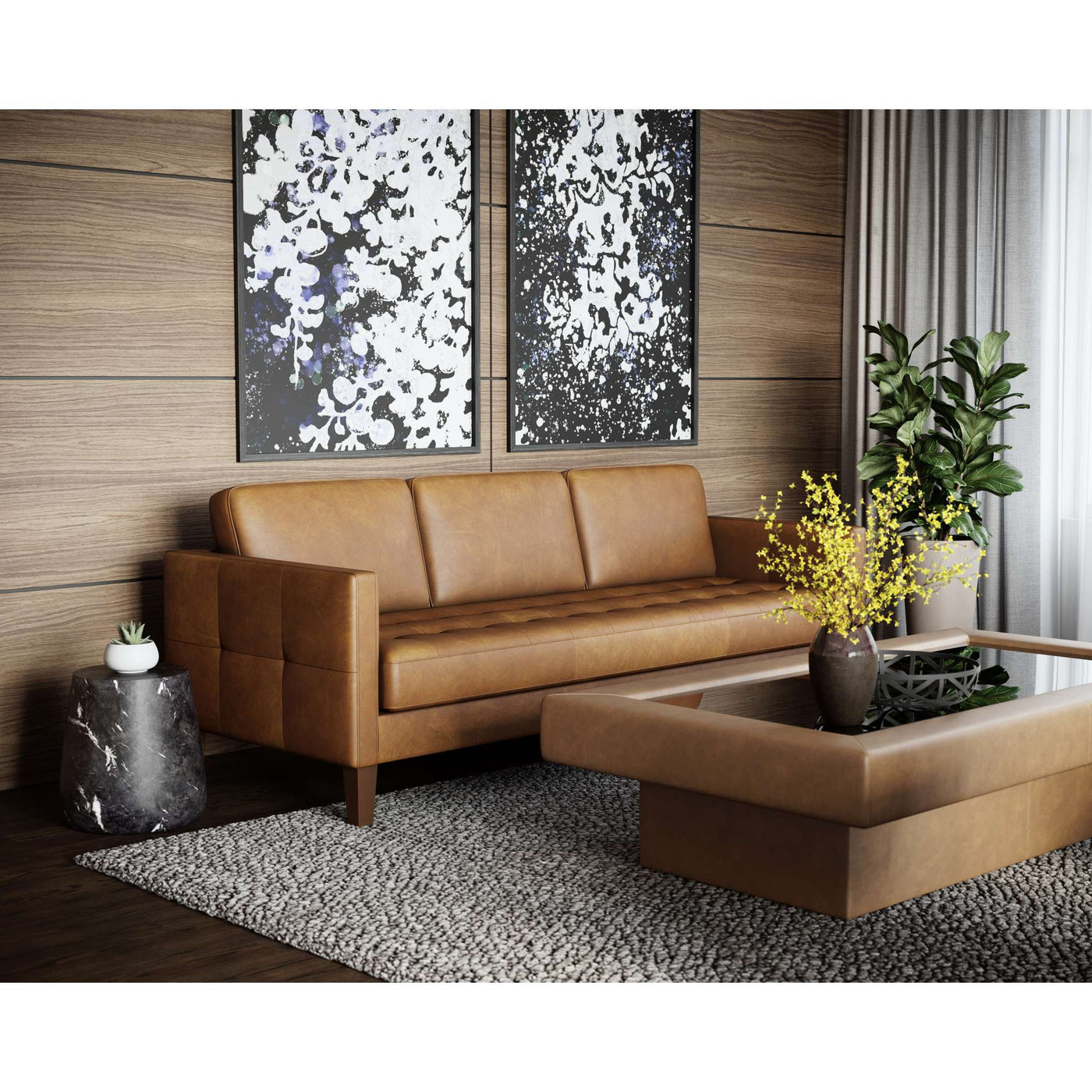 KARMELO SOFA - COGNAC LEATHER