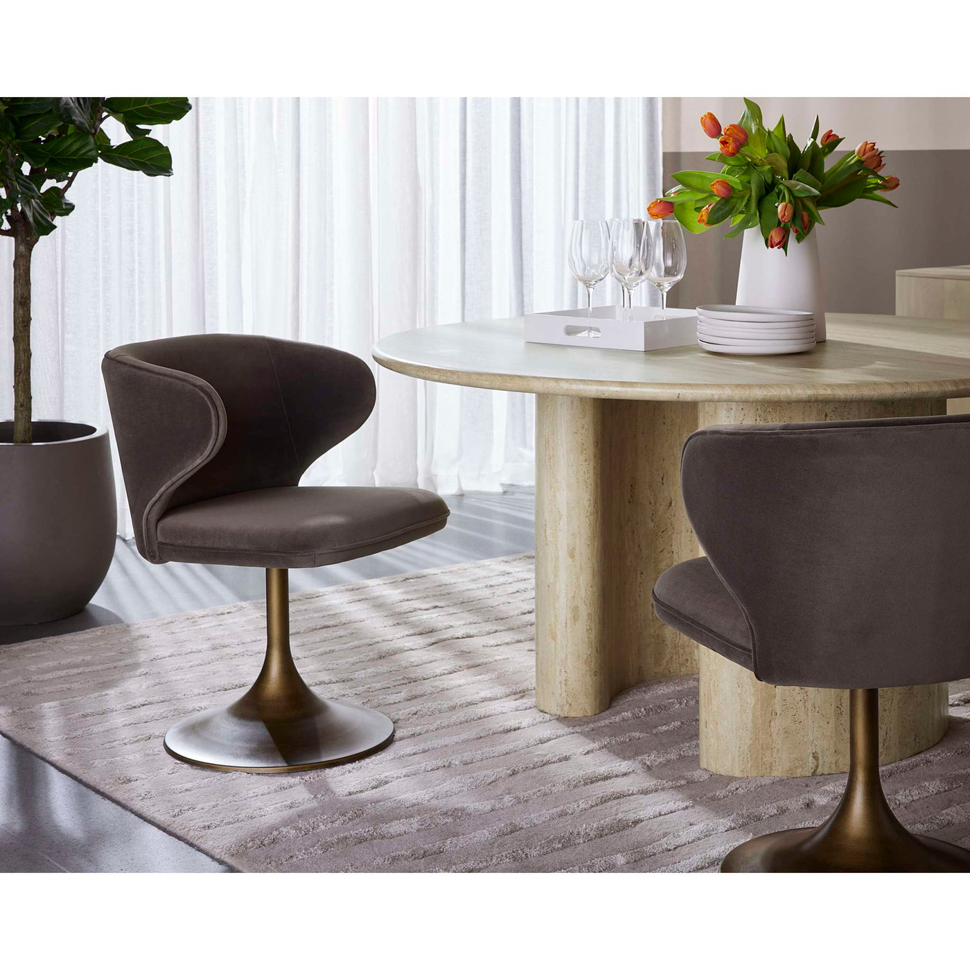 SIMONE SWIVEL DINING CHAIR