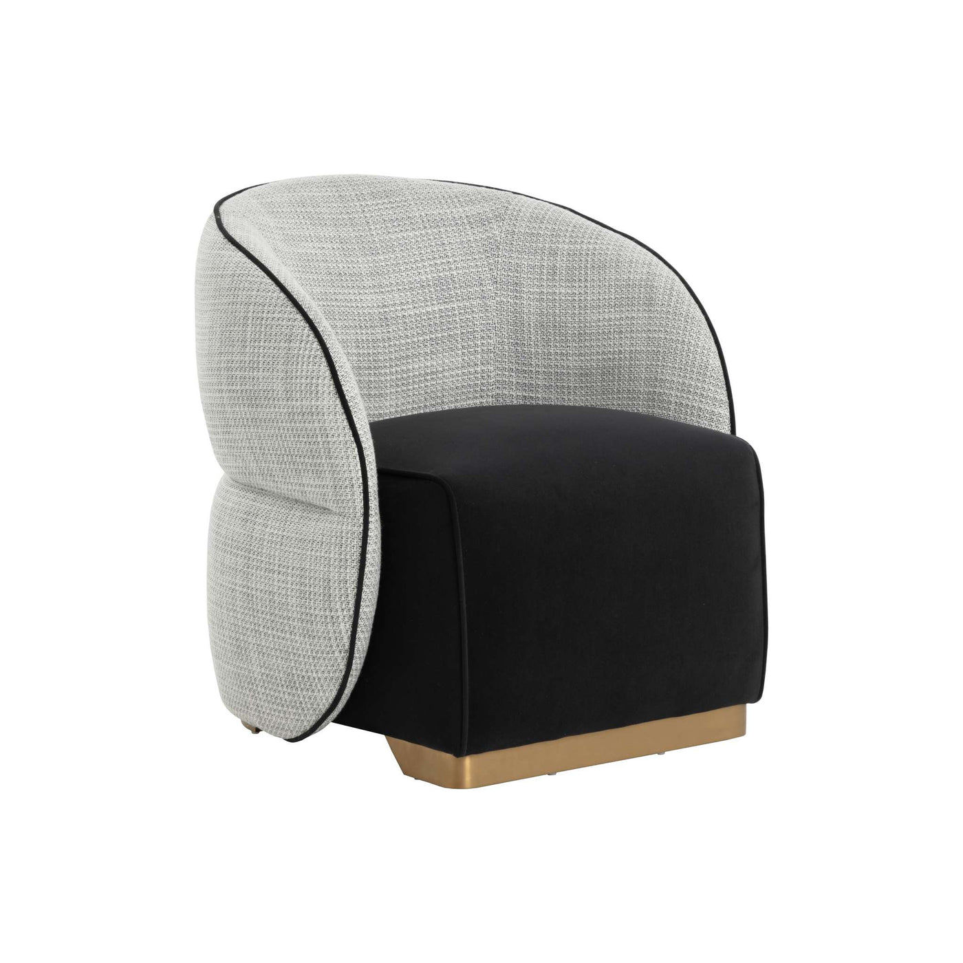 Fatina Lounge Chair - Abbington Black / Vera White Pepper