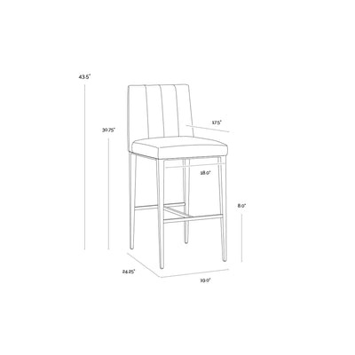 WILBUR COUNTER STOOL - MILLIKEN COGNAC