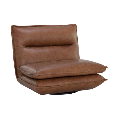 Colson Swivel Armless Chair - Cognac Leather