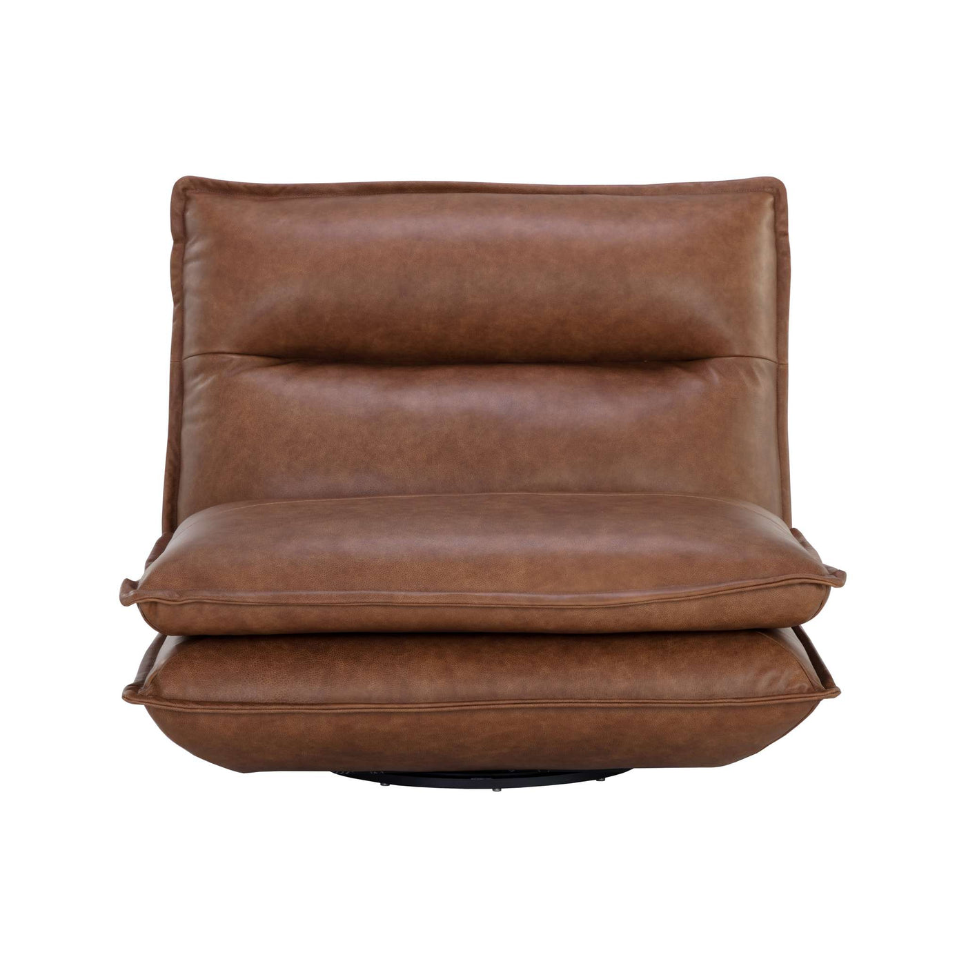 COLSON SWIVEL ARMLESS CHAIR - COGNAC LEATHER