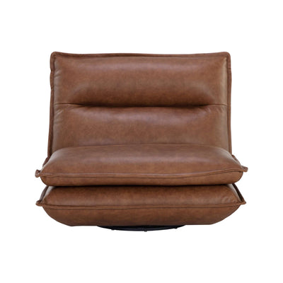 Colson Swivel Armless Chair - Cognac Leather