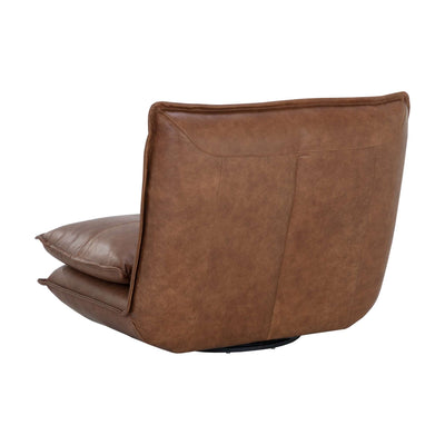 COLSON SWIVEL ARMLESS CHAIR - COGNAC LEATHER