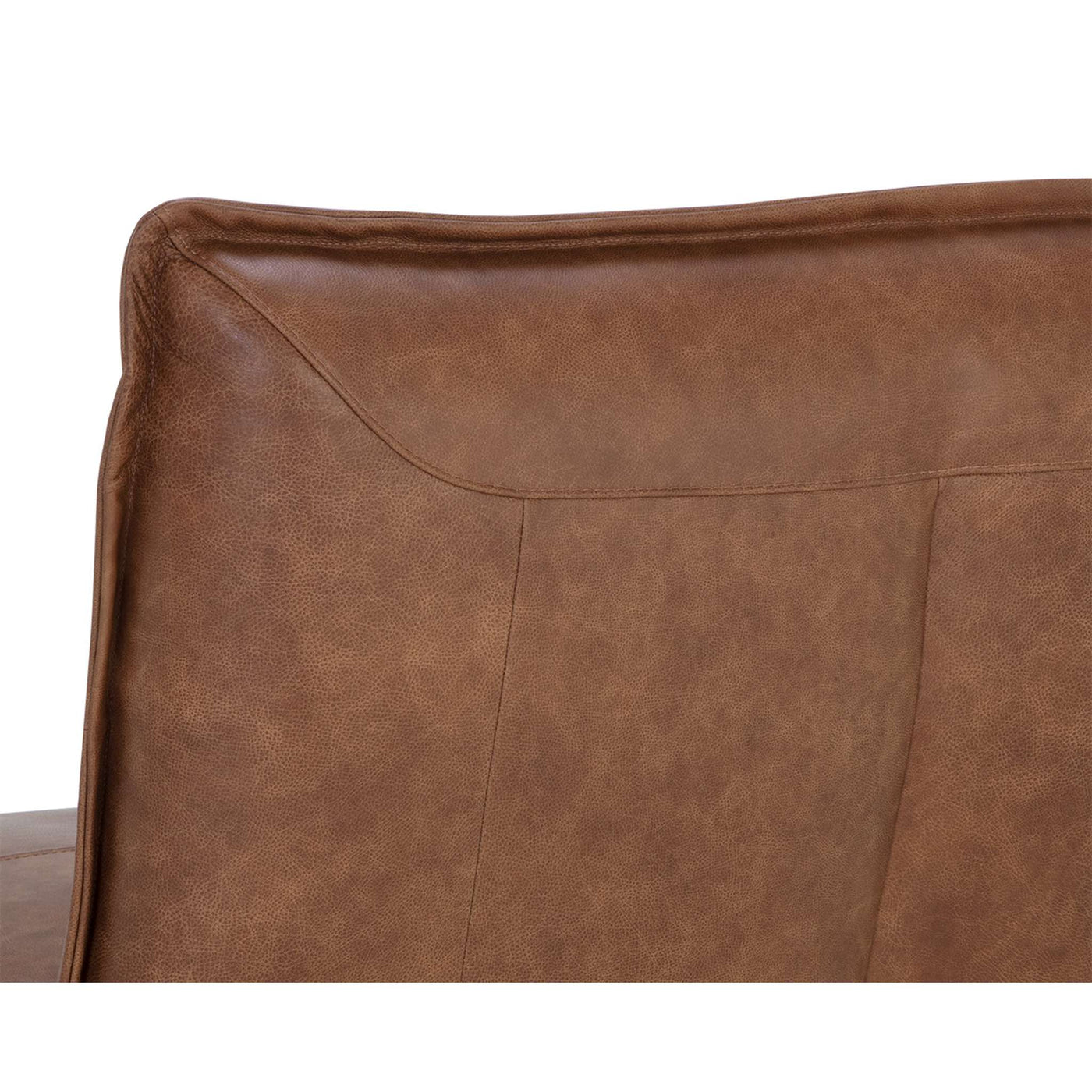 Colson Swivel Armless Chair - Cognac Leather