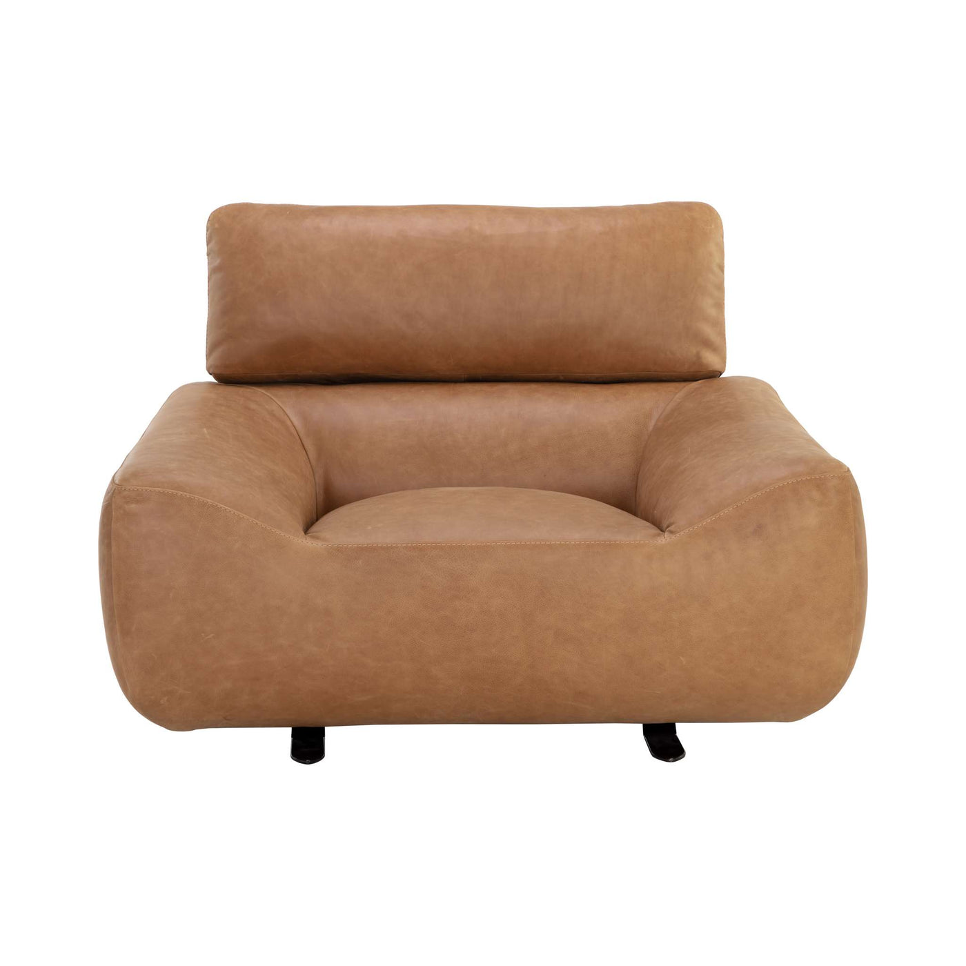 Paget Glider Lounge Chair - Camel Leather