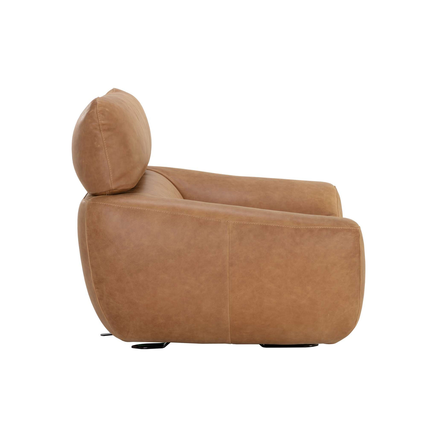 Paget Glider Lounge Chair - Camel Leather