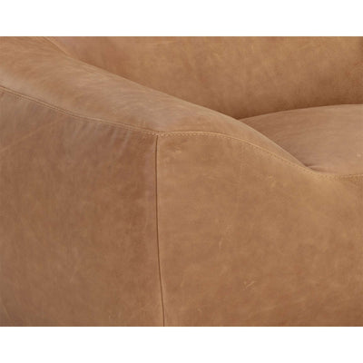 Paget Glider Lounge Chair - Camel Leather