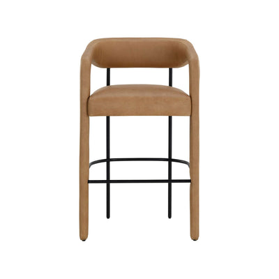 MAVIA BARSTOOL - LUDLOW SESAME LEATHER