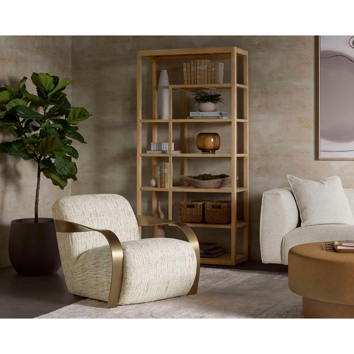 Arlo Ottoman - Milliken Cognac