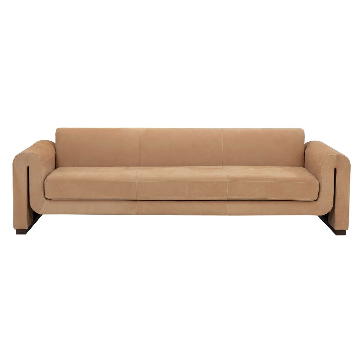 ROMER SOFA - DISTRESSED BROWN - NUBUCK TAN LEATHER