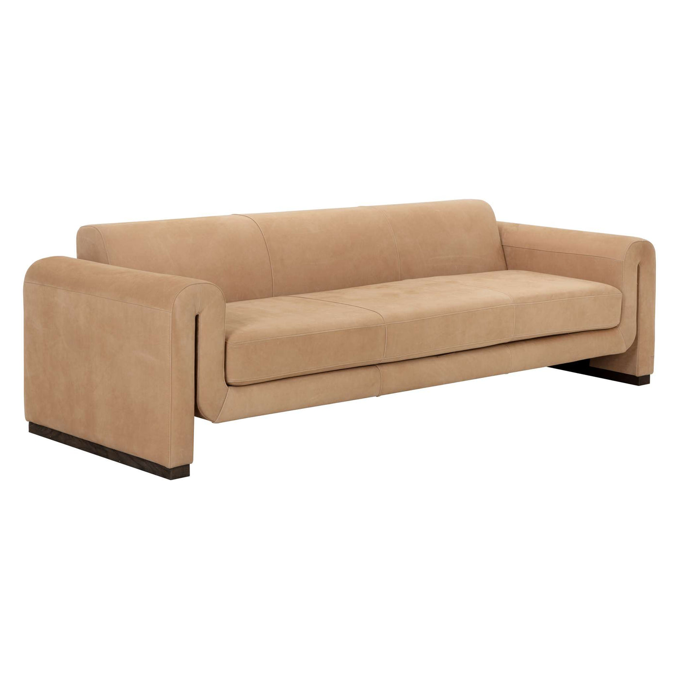 ROMER SOFA - DISTRESSED BROWN - NUBUCK TAN LEATHER