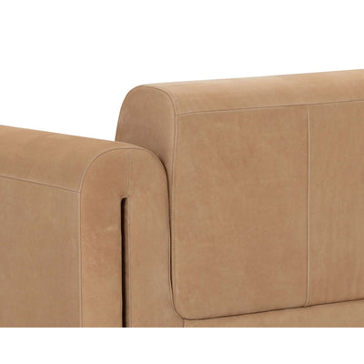 ROMER SOFA - DISTRESSED BROWN - NUBUCK TAN LEATHER