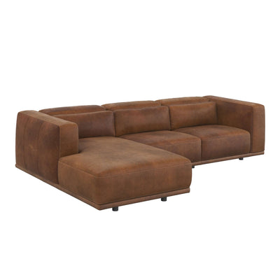 BEAU SOFA CHAISE - LAF - LUCIA TOBACCO LEATHER