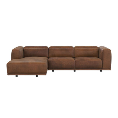 BEAU SOFA CHAISE - LAF - LUCIA TOBACCO LEATHER