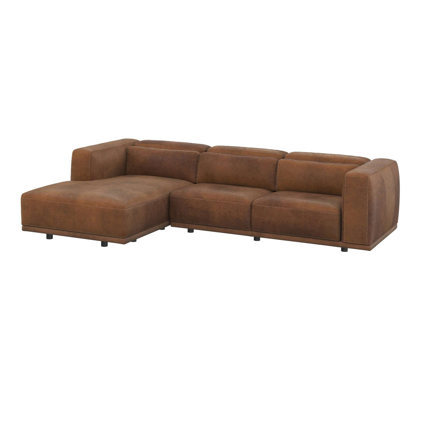 BEAU SOFA CHAISE - LAF - LUCIA TOBACCO LEATHER