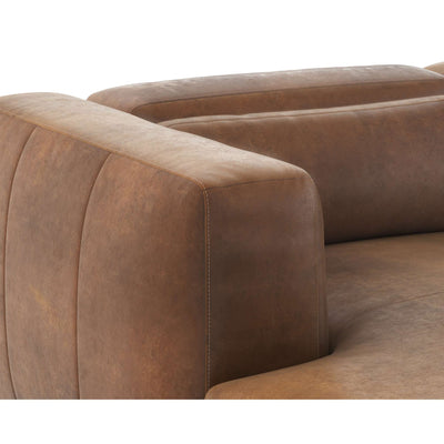 BEAU SOFA CHAISE - LAF - LUCIA TOBACCO LEATHER