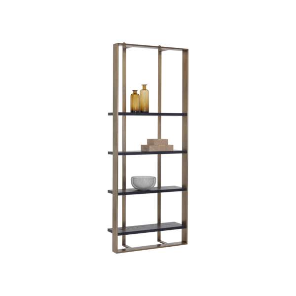 DALTON BOOKCASE - ANTIQUE BRASS - BLACK