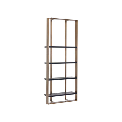 DALTON BOOKCASE - ANTIQUE BRASS - BLACK