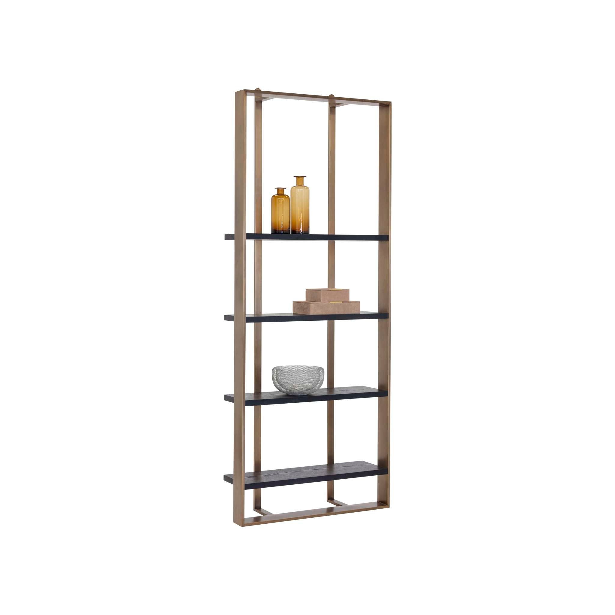 DALTON BOOKCASE - ANTIQUE BRASS - BLACK