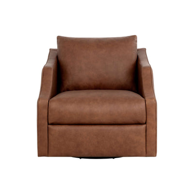 Orwell Swivel Lounge Chair - Cognac Leather