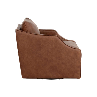 ORWELL SWIVEL LOUNGE CHAIR - COGNAC LEATHER