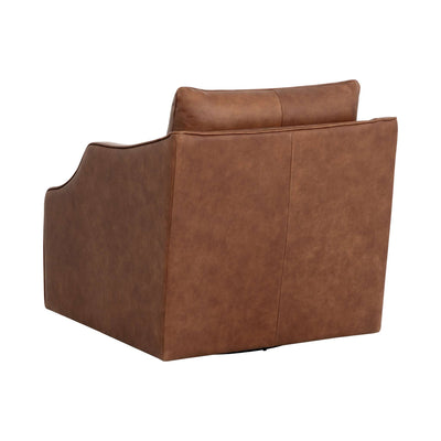 Orwell Swivel Lounge Chair - Cognac Leather