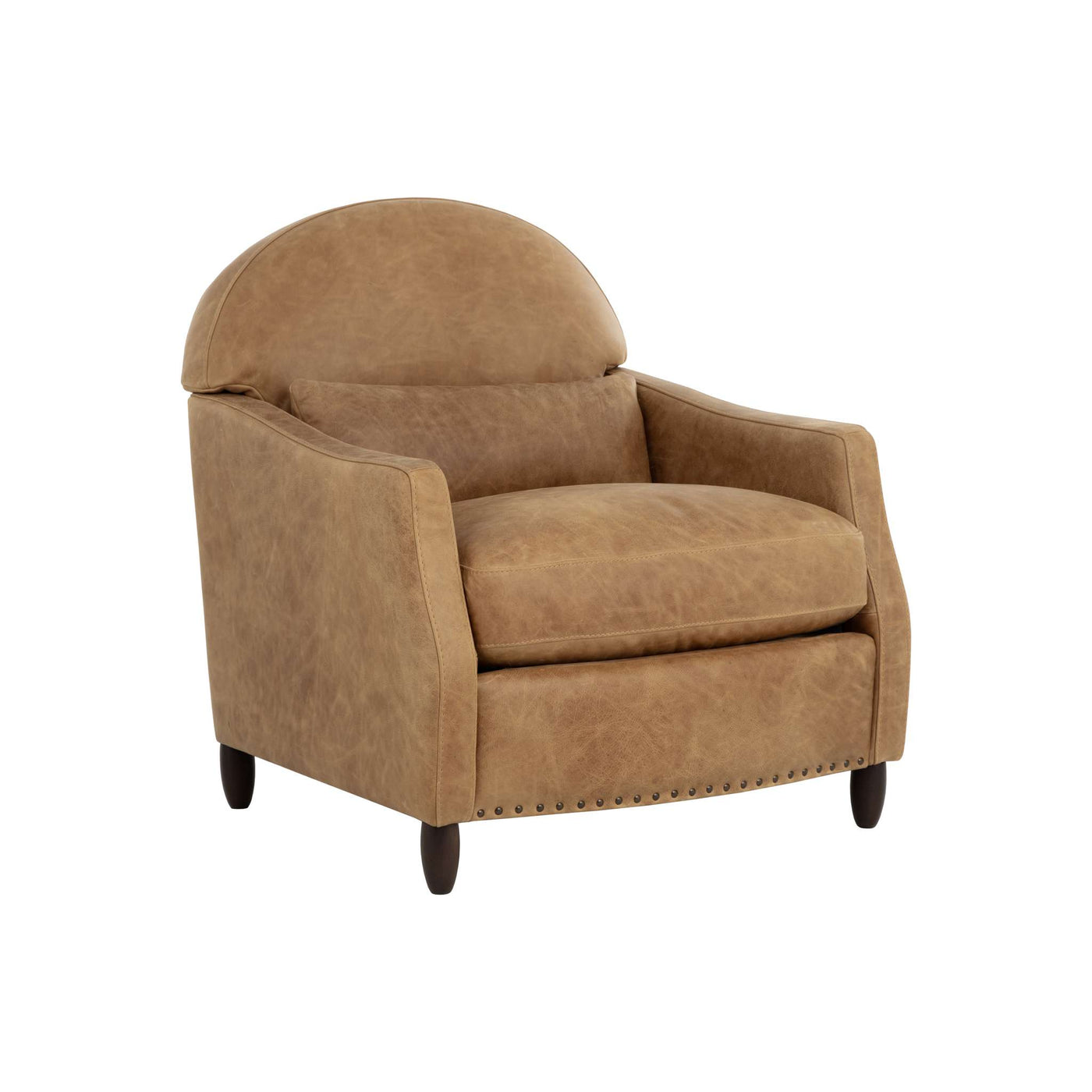 Cynthia Lounge Chair - Camel Leather