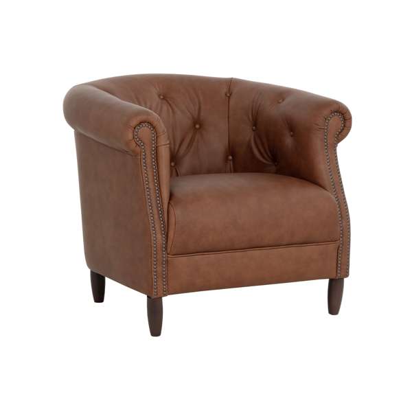 MARJORIE LOUNGE CHAIR - COGNAC LEATHER