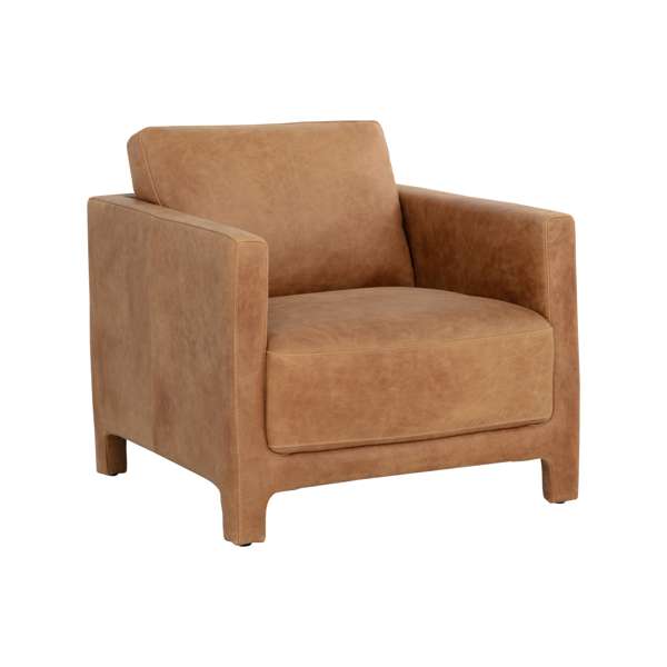 Rodney Lounge Chair - Camel Leather