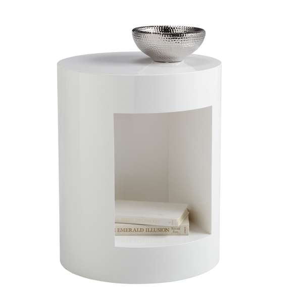 BEACON END TABLE - HIGH GLOSS WHITE