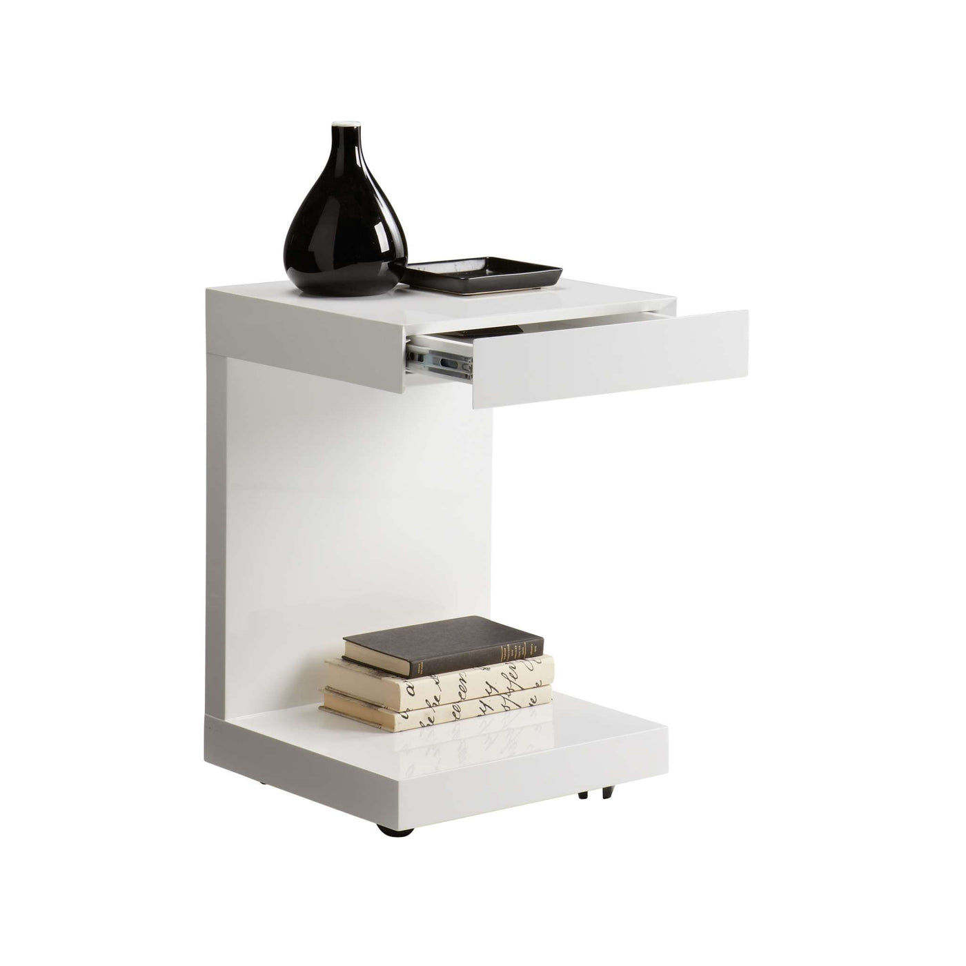 Bachelor End Table - High Gloss White