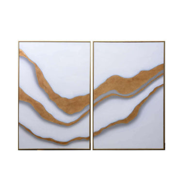 GOLD ABYSS (SET OF 2) - 40" X 60" - GOLD FLOATER FRAME